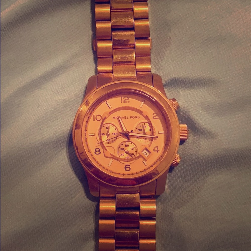 Michael Kors rose gold Runway watch worn 3 times